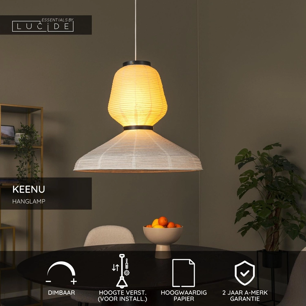 Unieke hanglamp Keenu wit Lucide 5411212783059