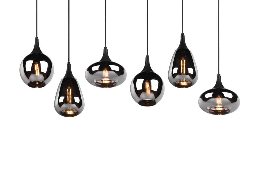 6-lichts hanglamp Lumina met smoke glas Trio 4017807542295