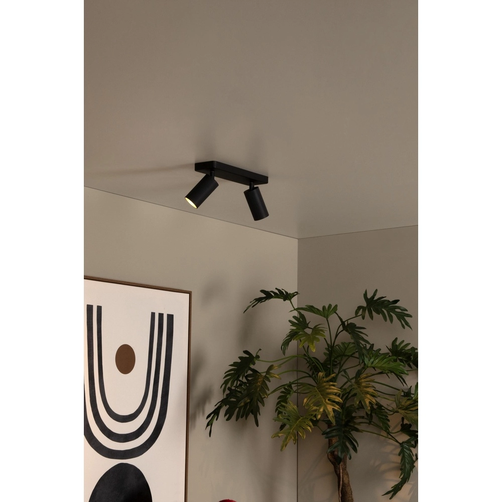 Opbouw plafondspot Clubs 2-lichts zwart Lucide 5411212093509