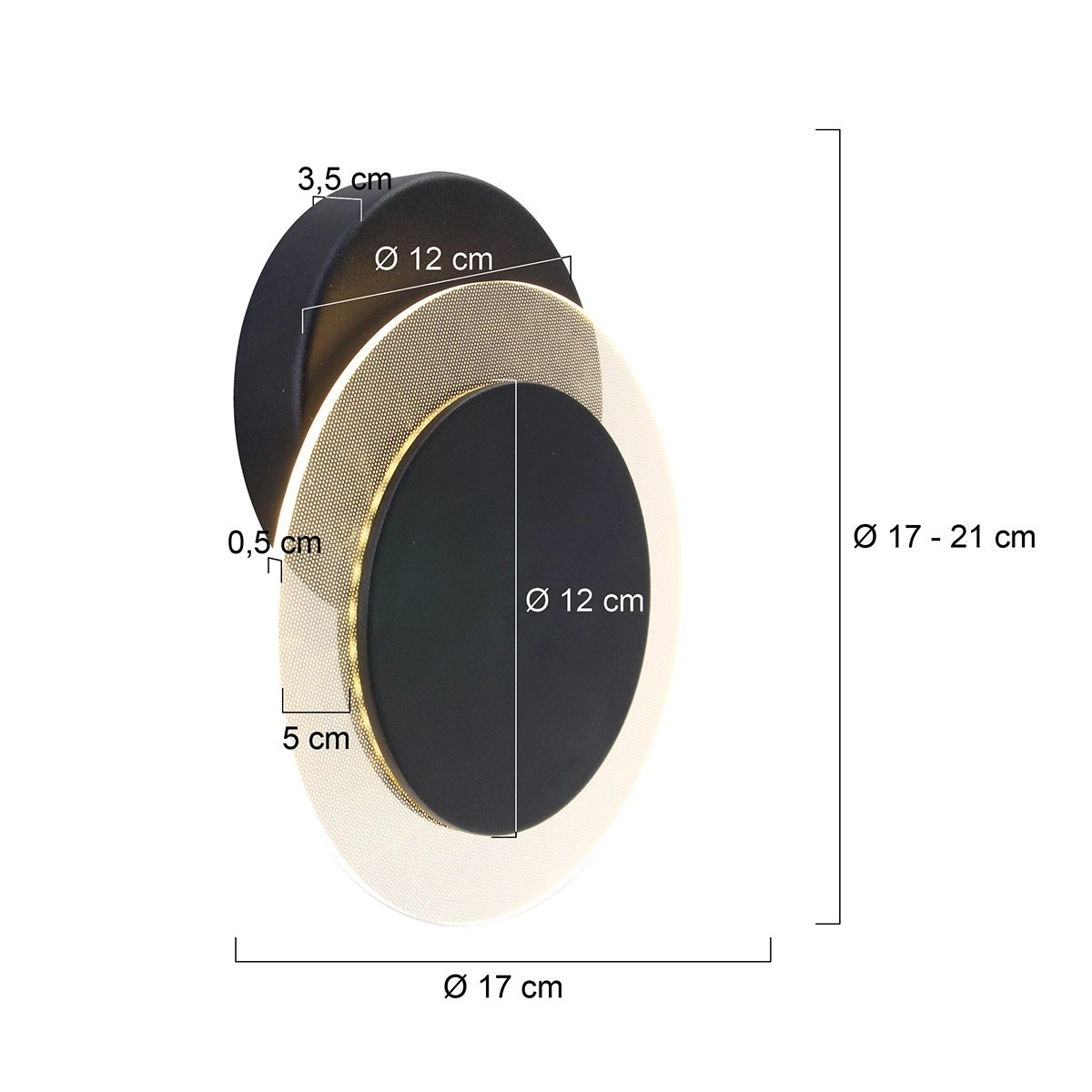Verstelbare plafondlamp Lido 17cm zwart Steinhauer 8712746131970