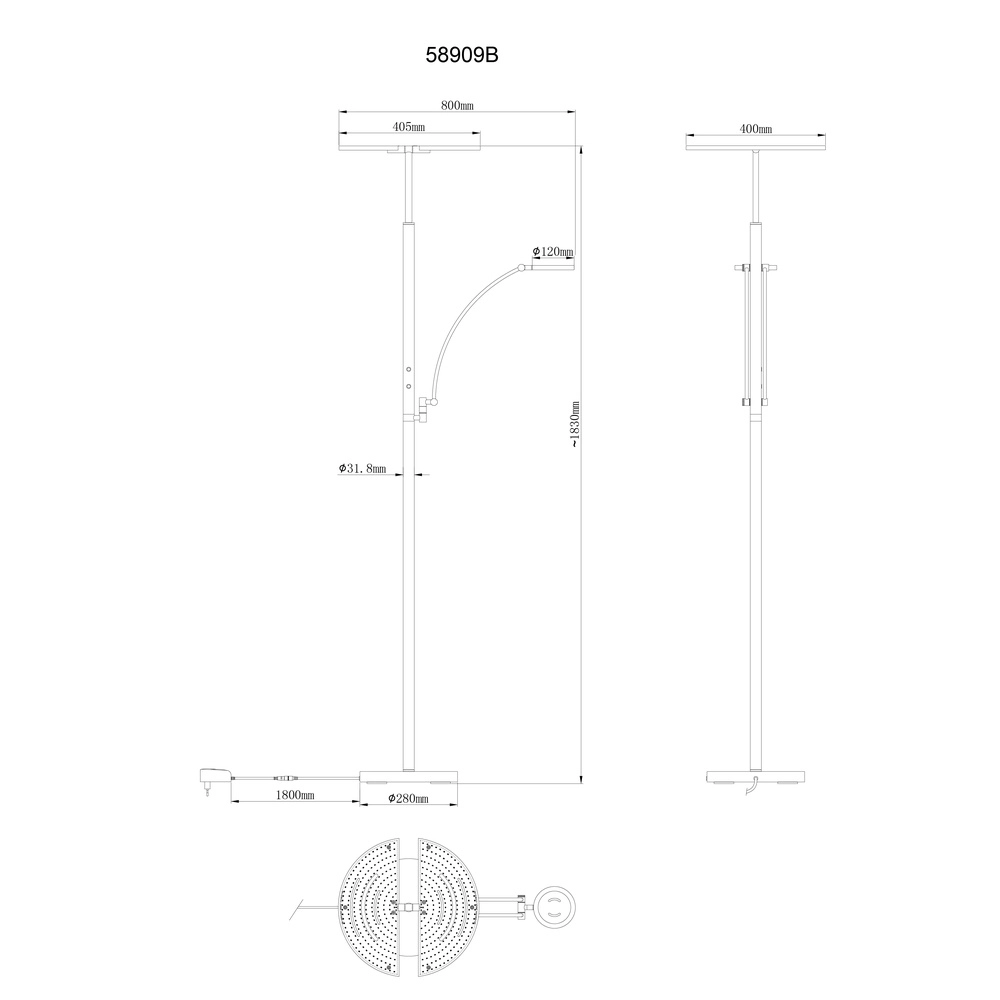 Vloerlamp Tirana zwart Globo 9007371471119