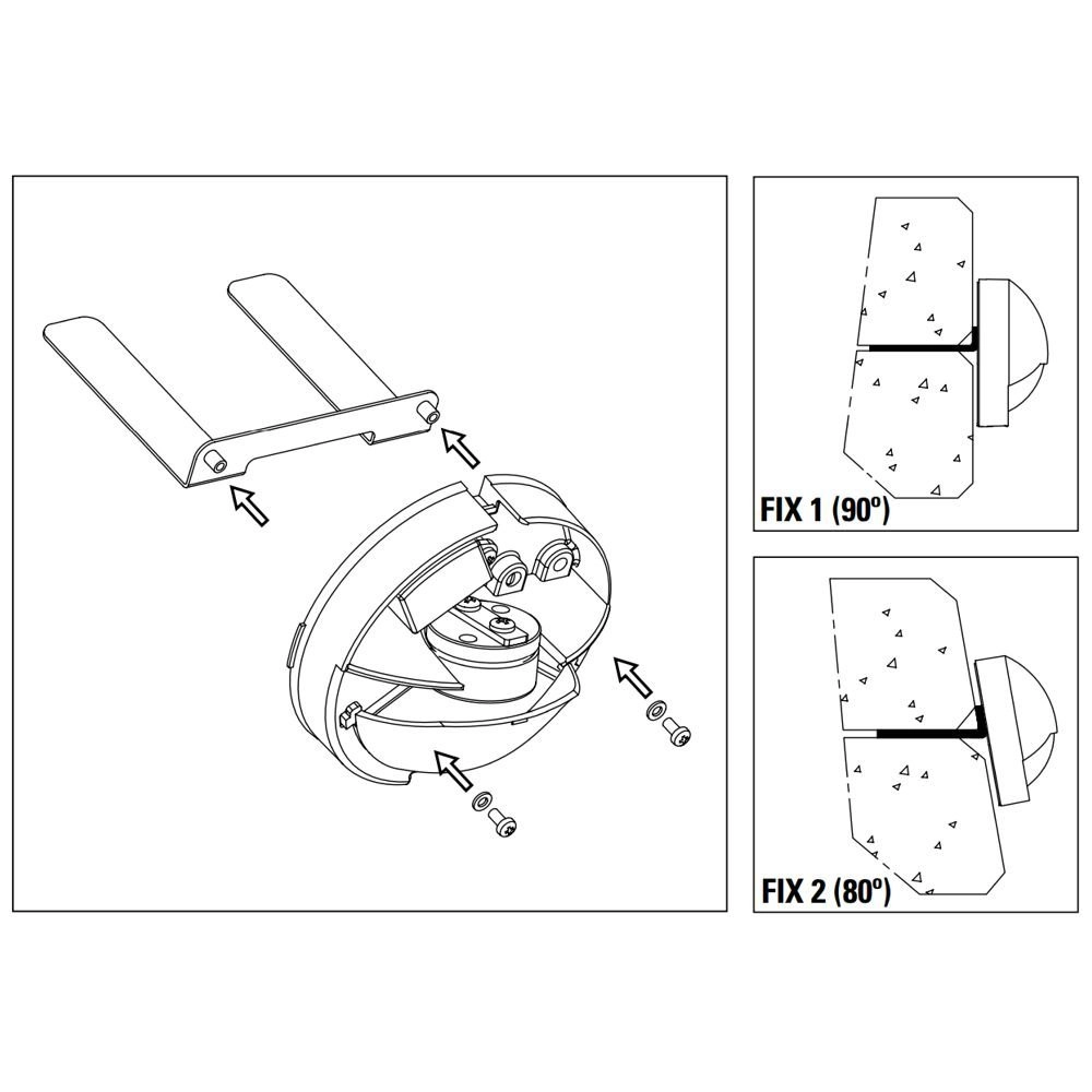 Montageplaat Fix 1 voor Blink en Wedge muurlamp In-lite 8717051003035