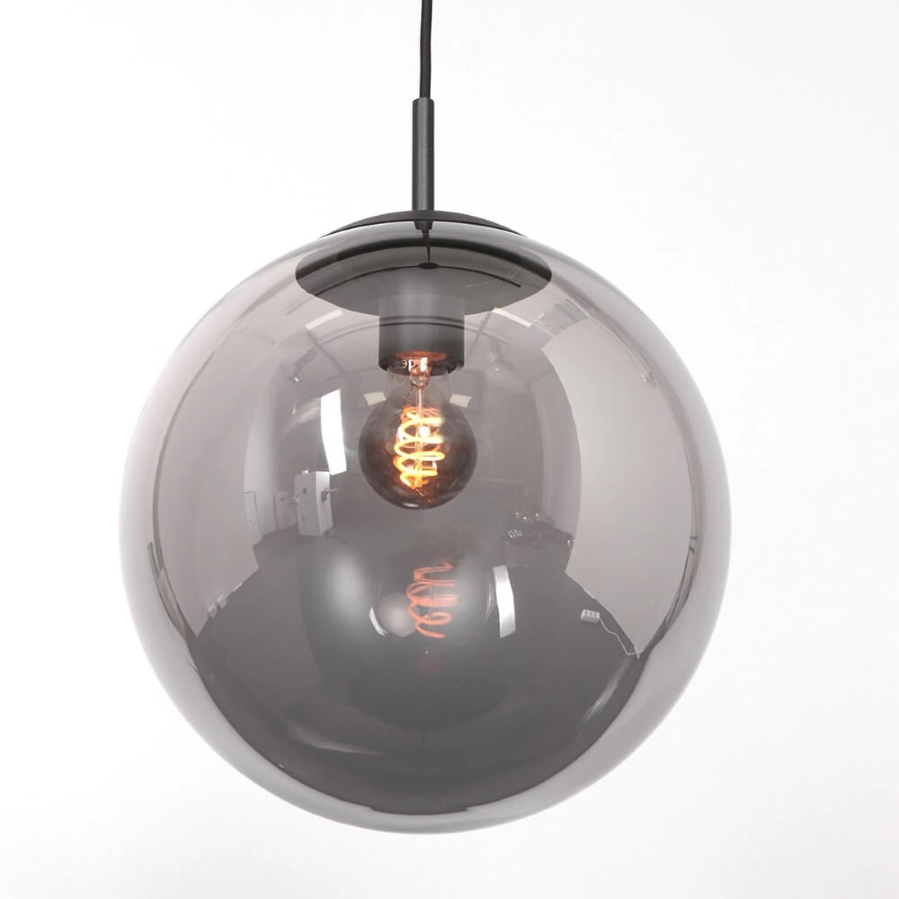 6-lichts glazen hanglamp Bolique zwart met smoke glas Steinhauer 8712746166422