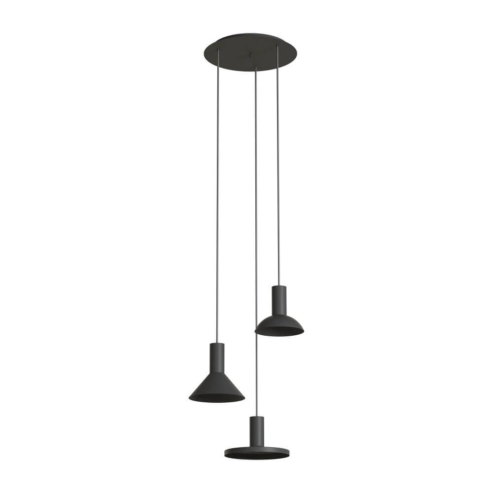 3-lichts hanglamp Hermanos zwart