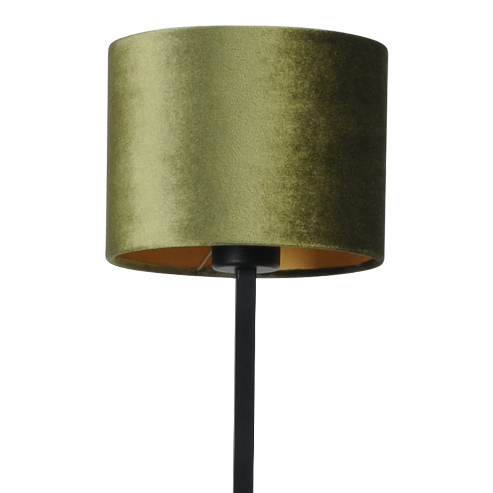 Zwarte tafellamp Venus met olijfgroene lampenkap Masterlight 8718121218298