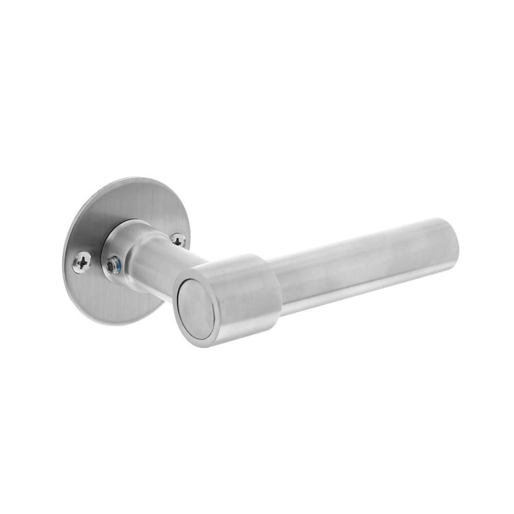 Deurklink L/L-model Krucko met plat rozet 2mm RVS