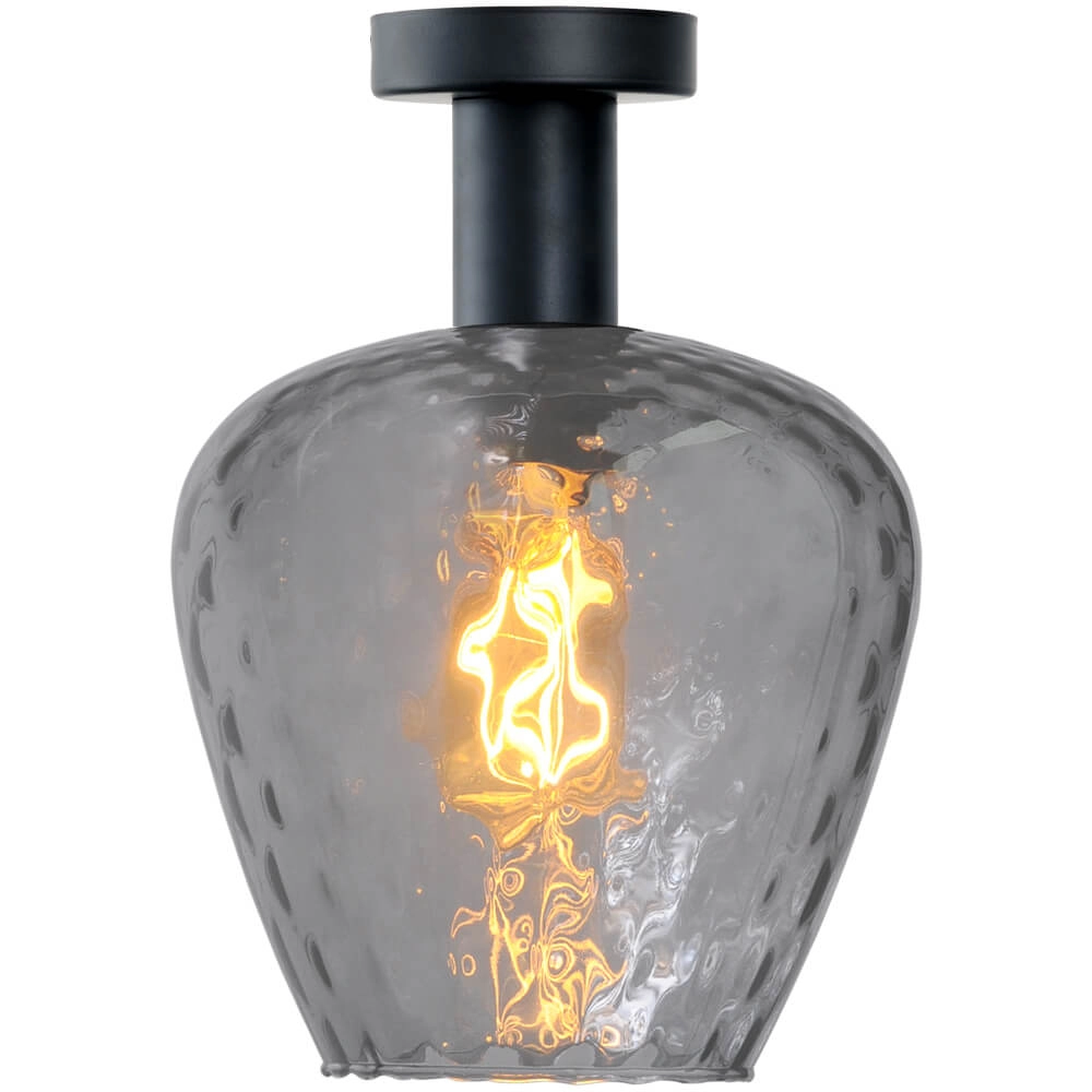 Plafondlamp - Ø 21cm - Porto met Diamond smoke glas