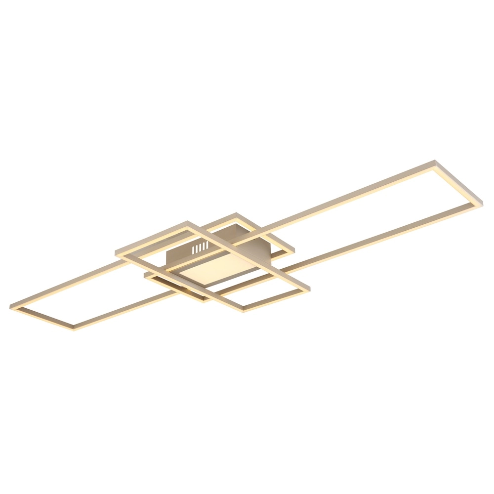 Zand bruine plafondlamp Saunders langwerpig Globo 9007371593354