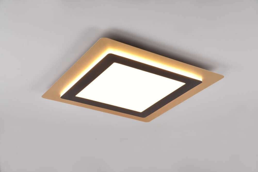 Vierkante design plafondlamp Morgan zwart met goud Trio 4017807574401
