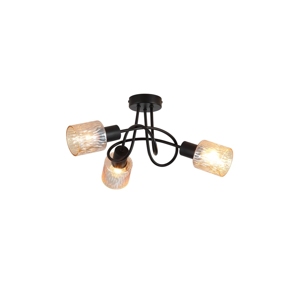 Plafondlamp Knot zwart 5-lichts