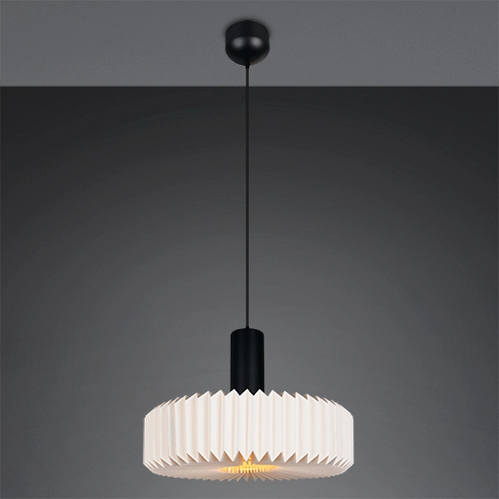 Moderne hanglamp Lamora zwart met wit Trio 4017807702323