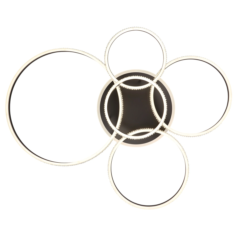 Design plafondlamp Grouni 5 ringen titanium geborsteld Globo 9007371457991