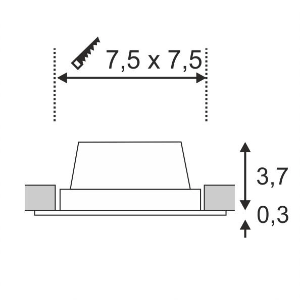 Led inbouwspot Frame Basic led 9cm wit SLV 4024163158145