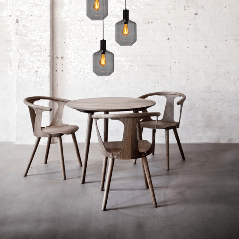3-lichts vide hanglamp - zwart - Porto met Jagger smoke glazen Masterlight 8718121270869