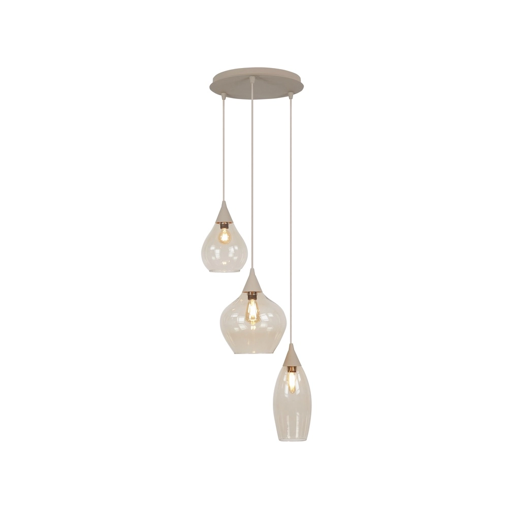 Hanglamp Cambio zand bruin 3-lichts