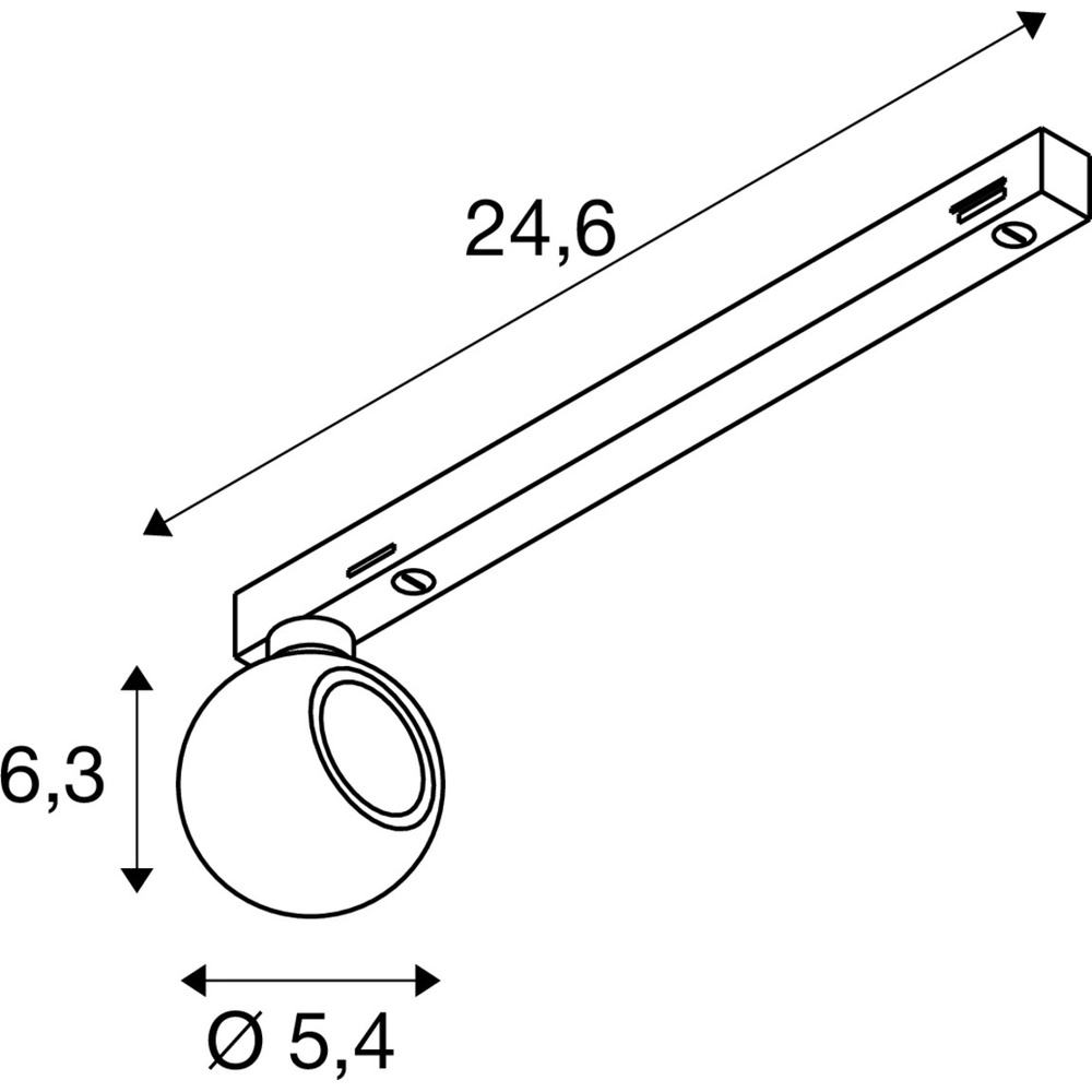 Rail spot Dysko 1-fase wit met zwart SLV 4024163317054