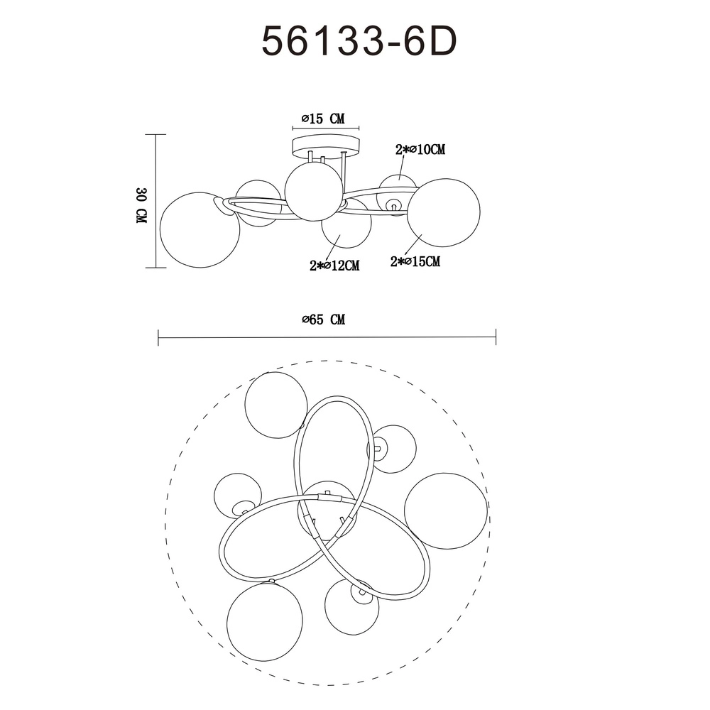 Zwarte plafondlamp Riha design Globo 9007371448807