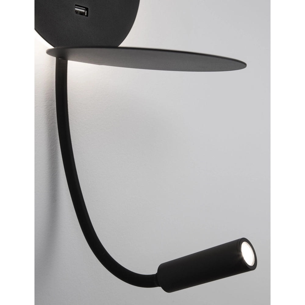 Bedlampje Eclip zwart met usb Lyora 5212017423696