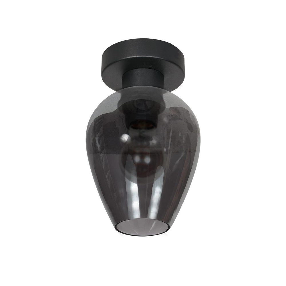 Plafondlamp Bloeba smoke glas Ø 15cm