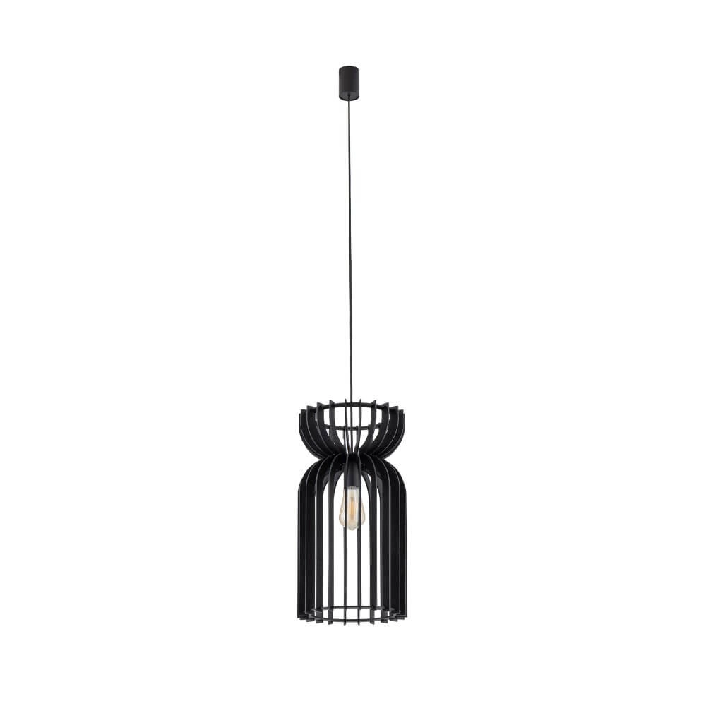 Houten hanglamp Kymi Ø 26cm - zwart Lyora 5903139105736