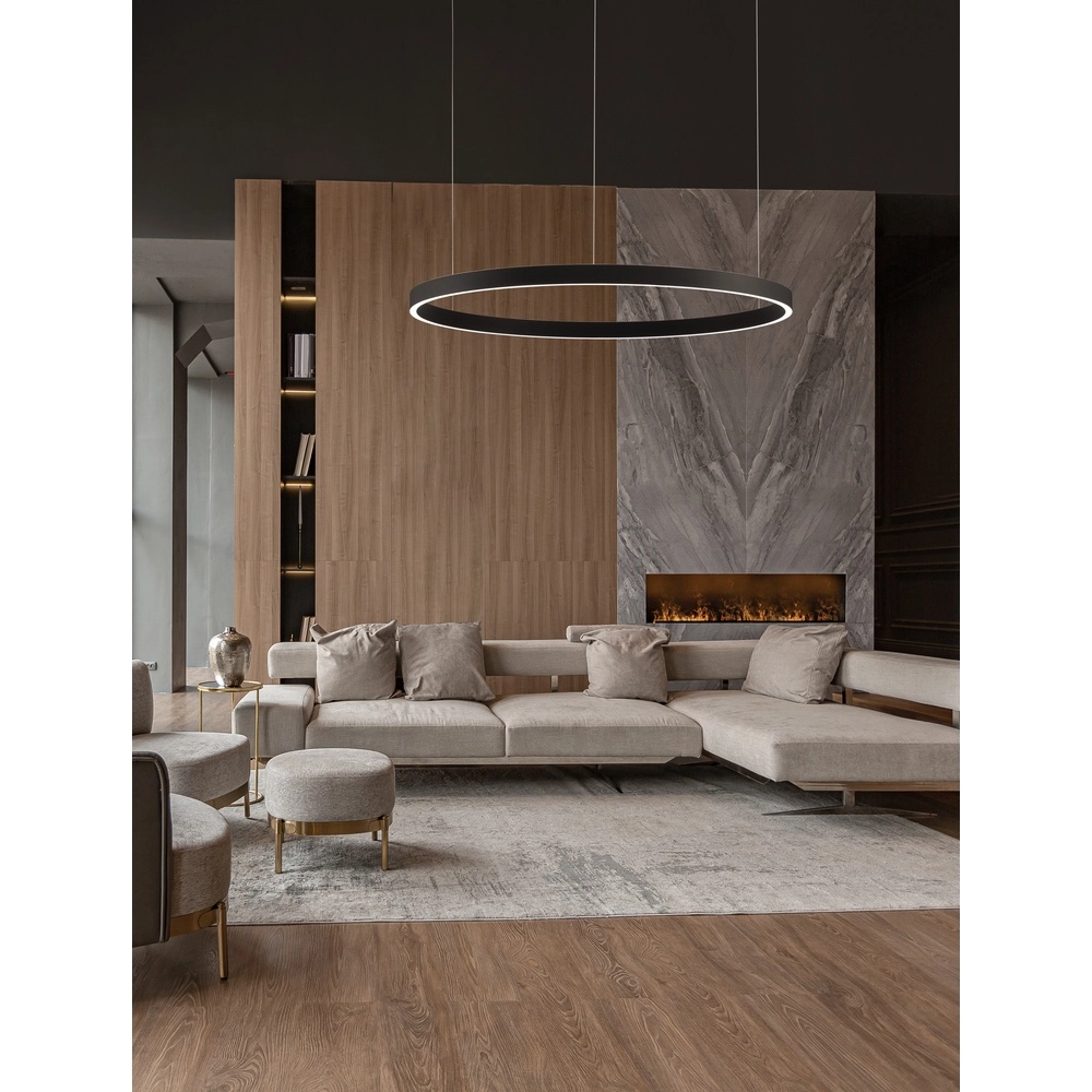 Zwarte hanglamp Elowen design Ø 98cm Lyora 5212017439130