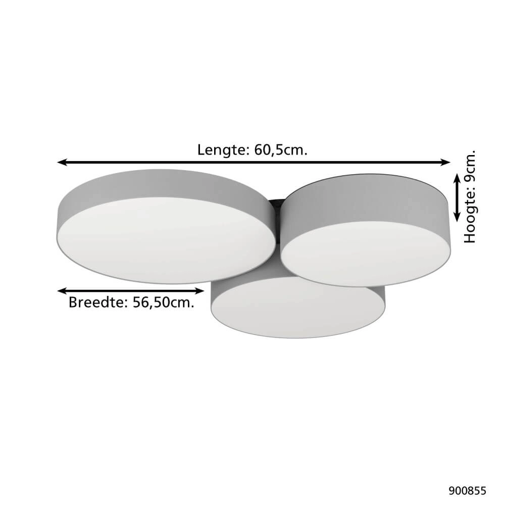 Led plafonnière Barbano-Z 3-lichts - grijs Eglo 9008606274208