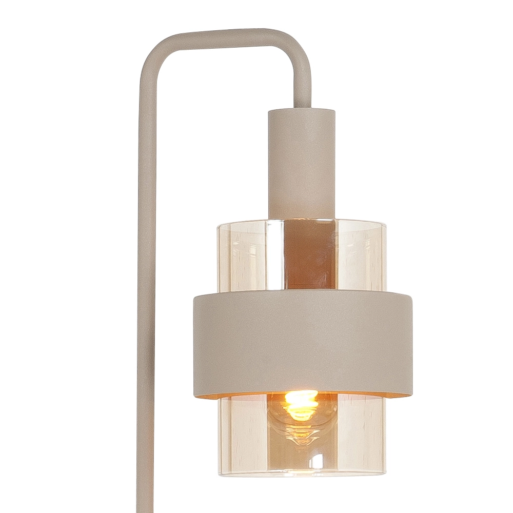 Trendy vloerlamp Marrone zand met glas Highlight 8718379051739