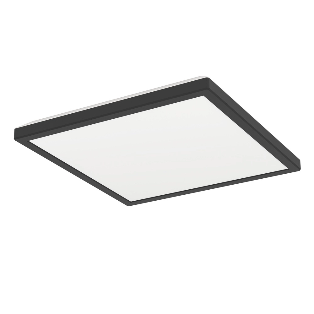 Badkamer plafondlamp Rovito vierkant - zwart - 29x29cm