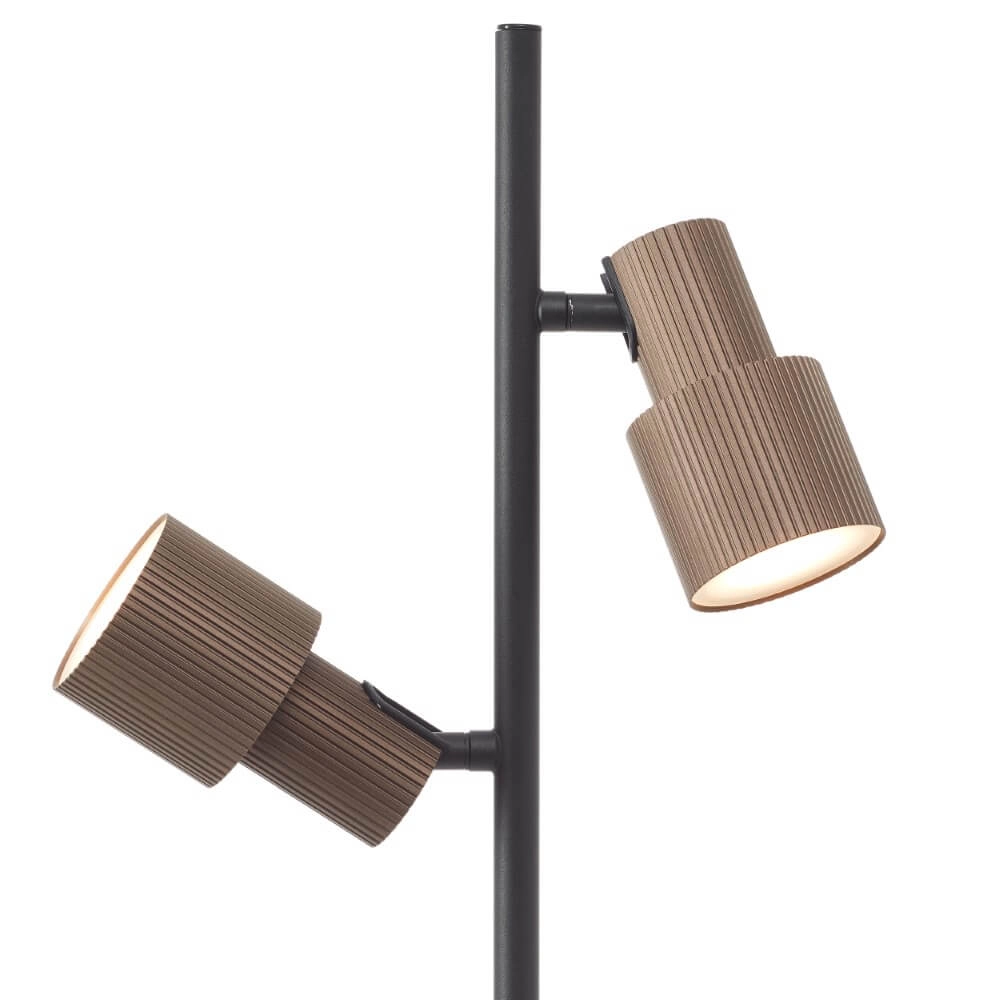 Design vloerlamp Cadiz zwart met brons Brilliant 4004353446924