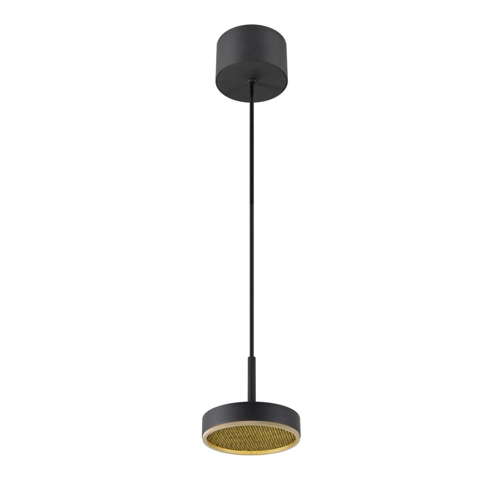 Hanglamp Grip! Flat zwart met goud Ø 14cm