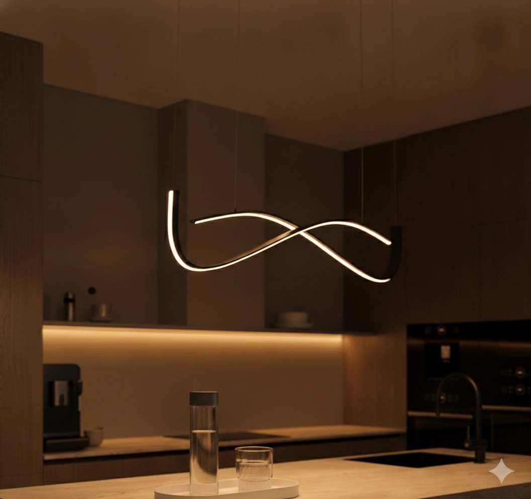 Hanglamp Brio met krul zwart