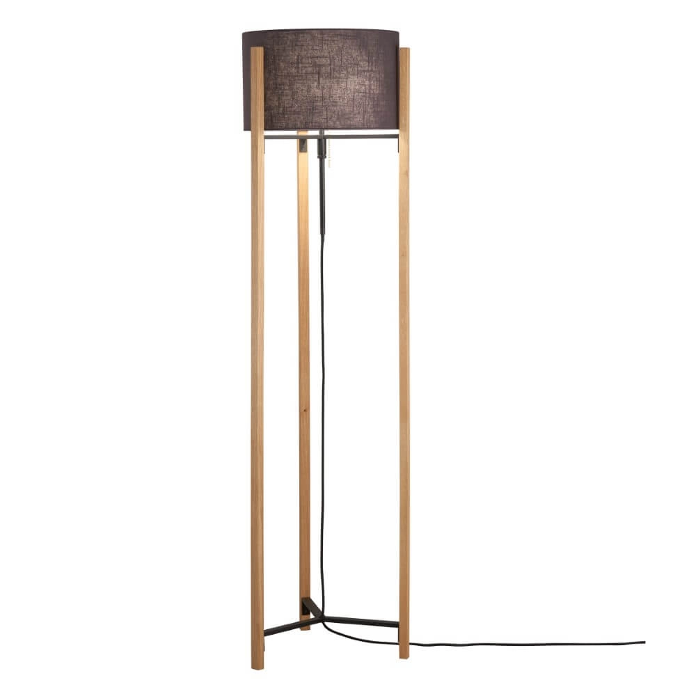 Schemerlamp Shine-Wood met zwarte kap