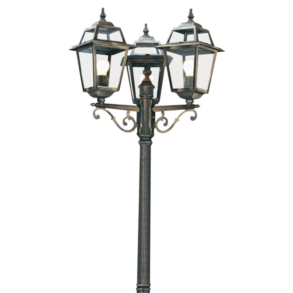 Klassieke lantaarn New Orleans 3-lichts bronsbruin Searchlight 5013874309921