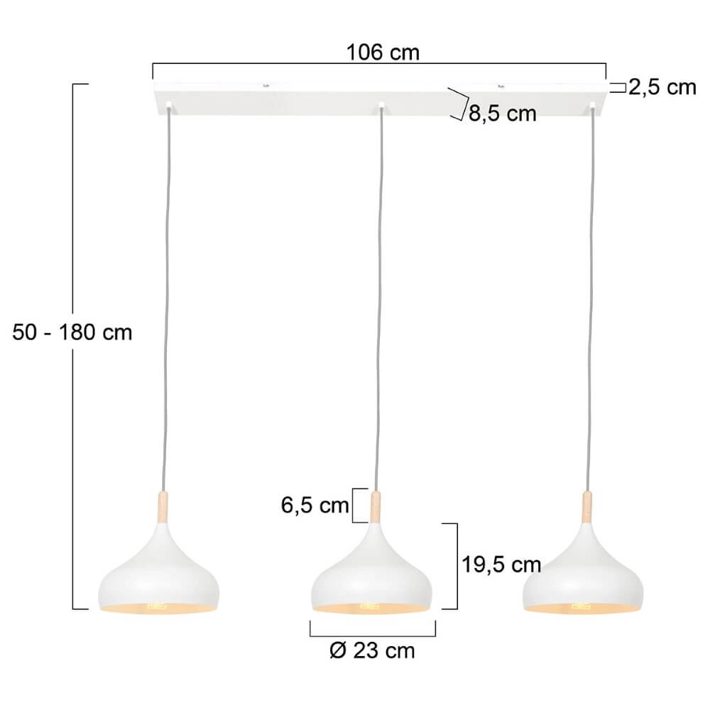 Eetkamer hanglamp White Veneer Steinhauer 8712746146745