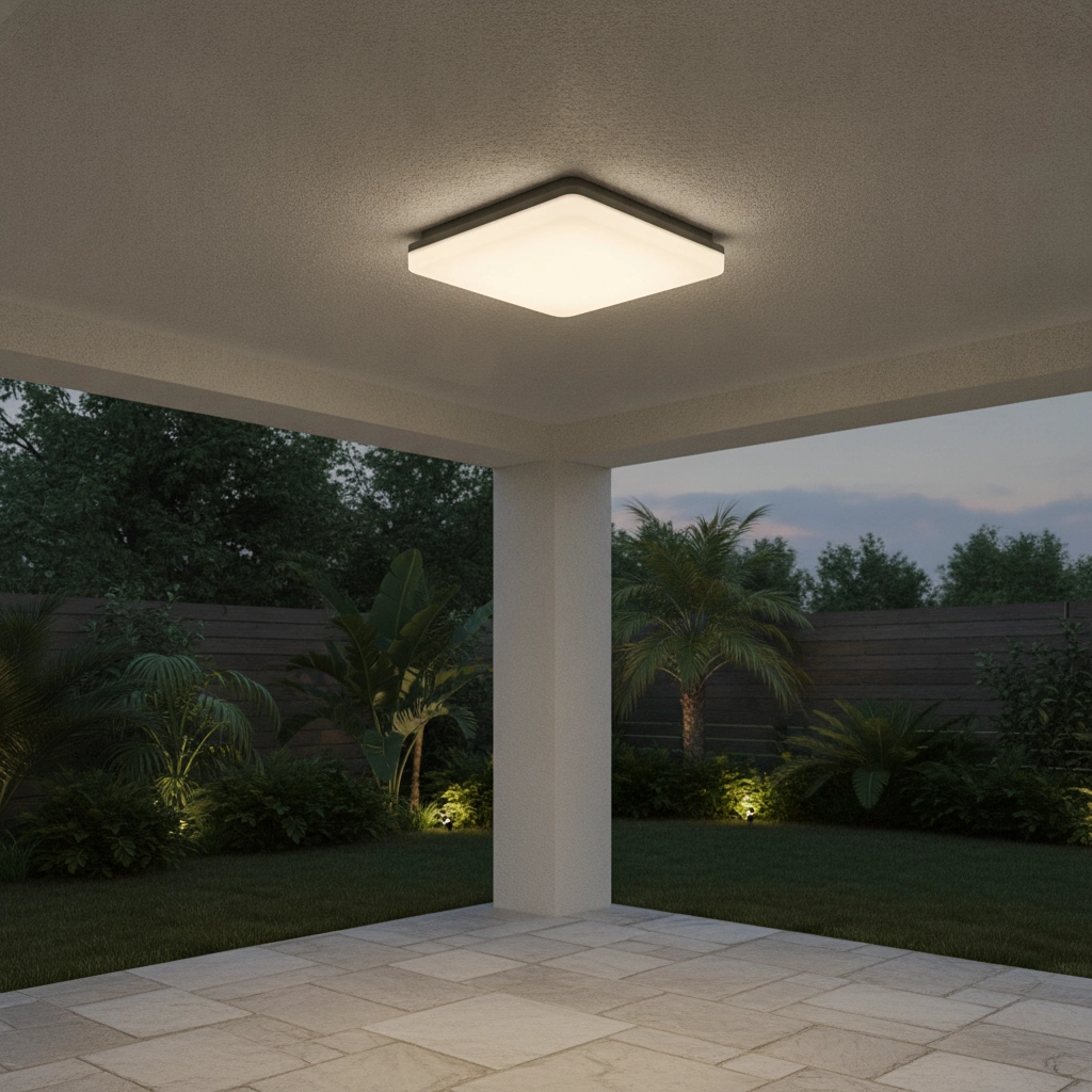 Vierkante plafondlamp Tommy 28 x 28cm grijs