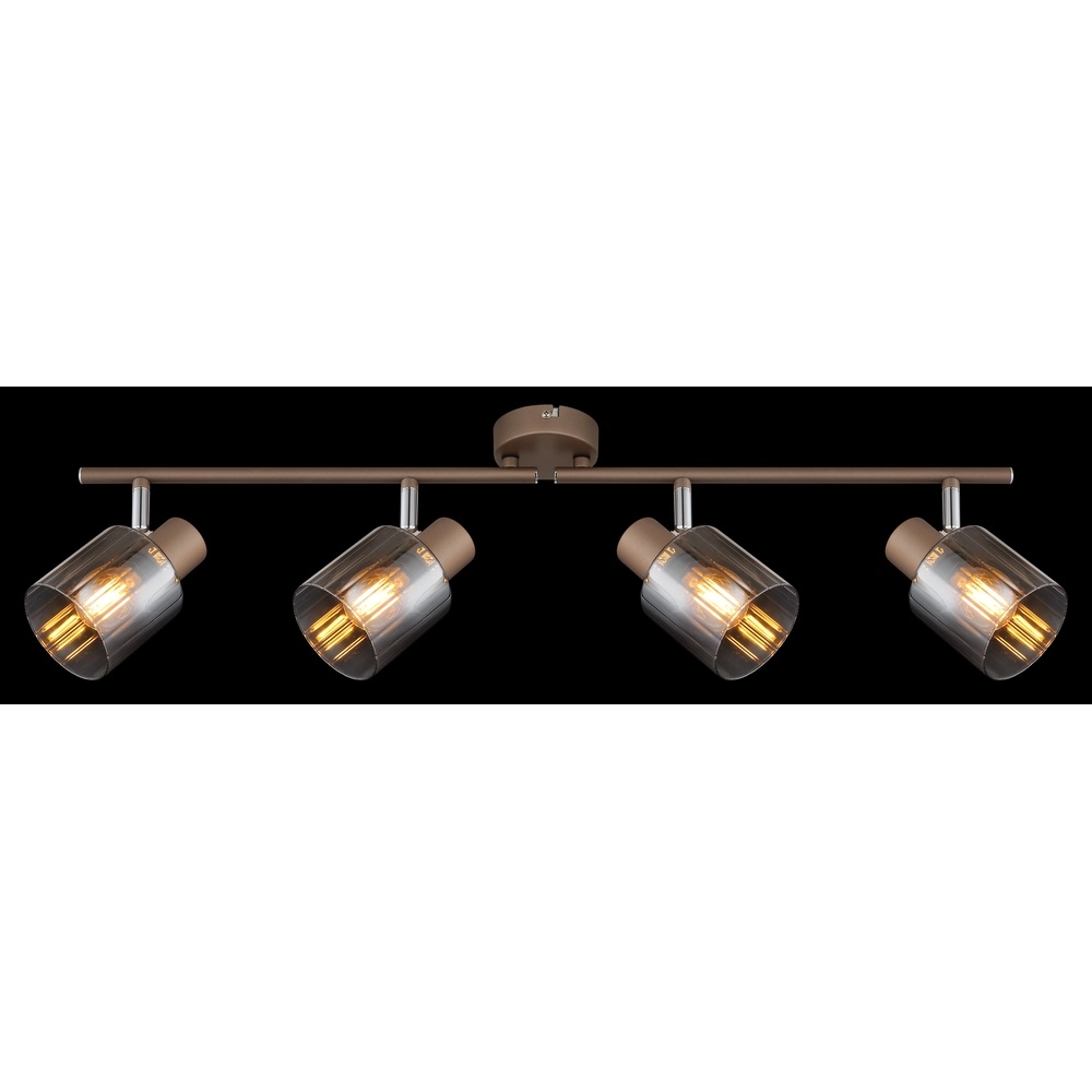 Plafondlamp Walton 4-lichts koffie bruin Globo 9007371580187
