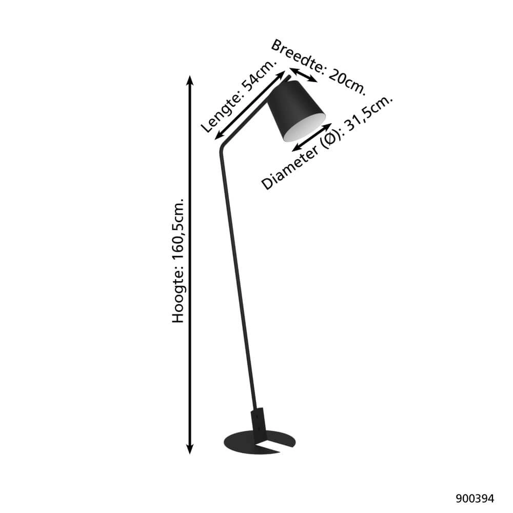 Zwarte staande lamp Oneda Eglo 9008606243723