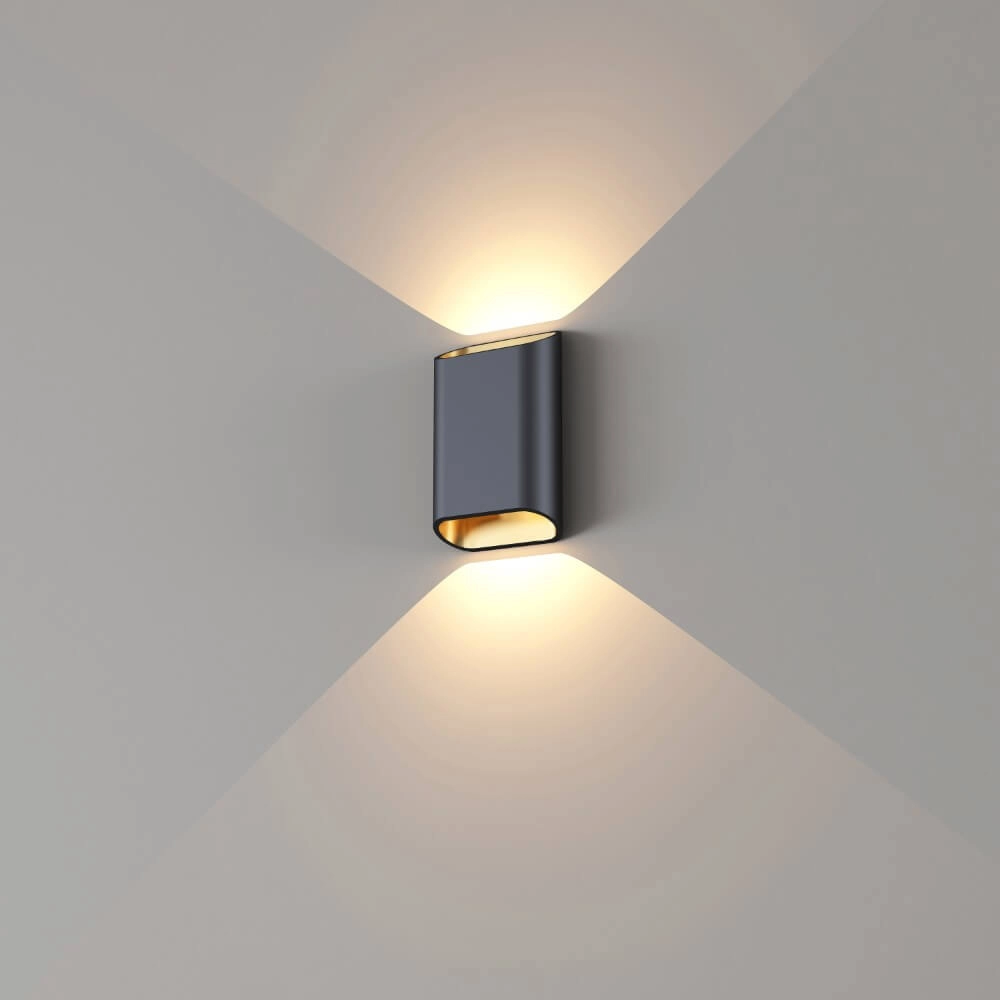 Wandlamp Diaz S Zwart met goud