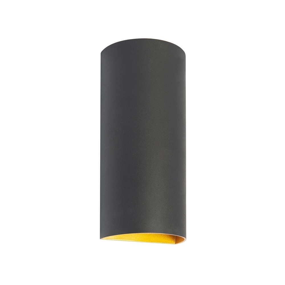 Design opbouwspot Hera Up Down rond zwart met goud