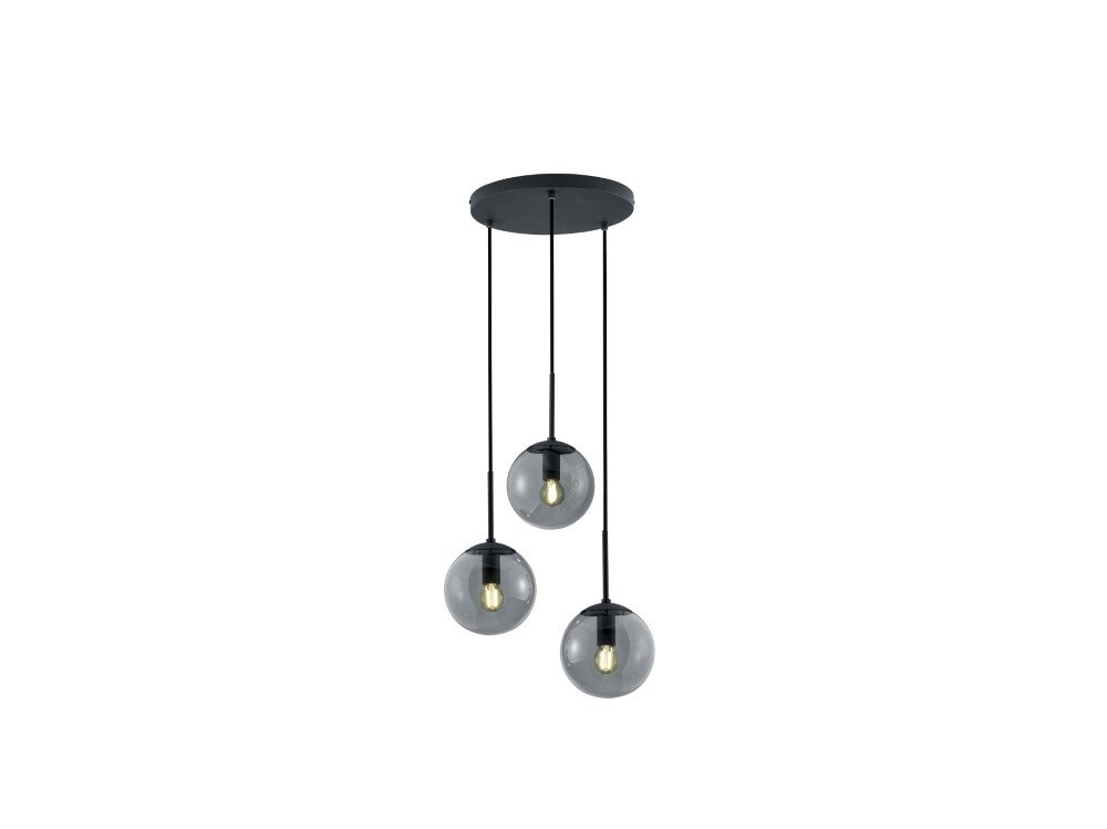 Vide hanglamp Balini zwart met smoke glas