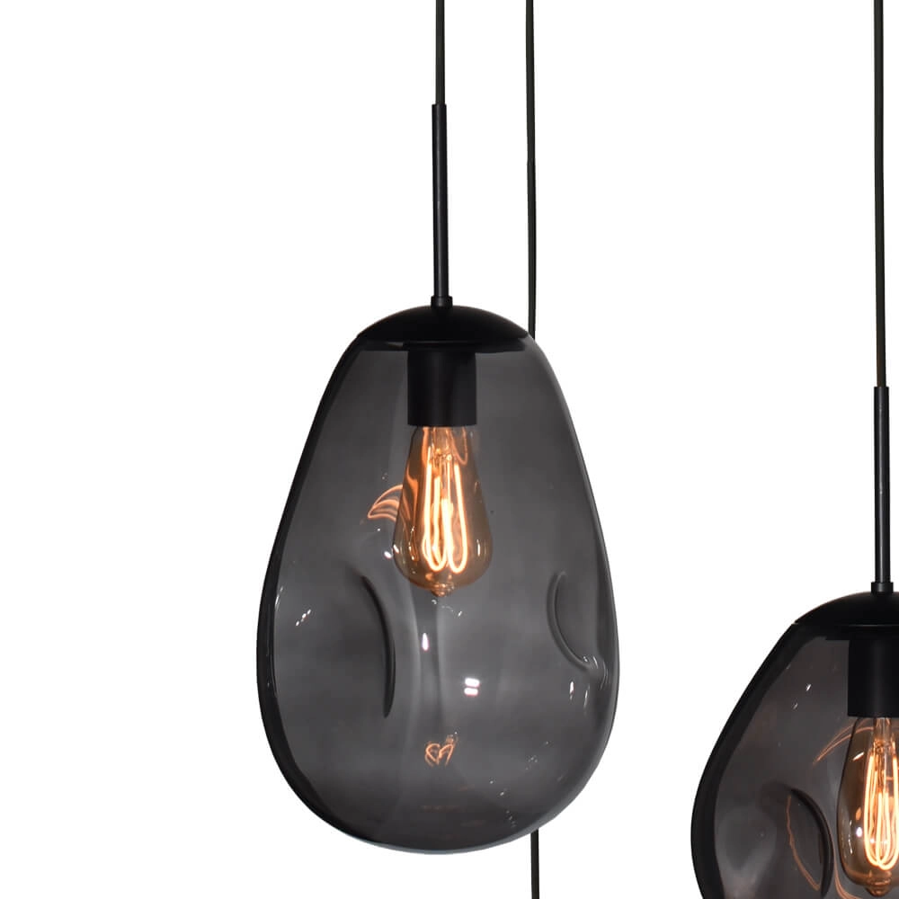 Pendel hanglamp Lava 3x smoke glas Masterlight 8718121286457