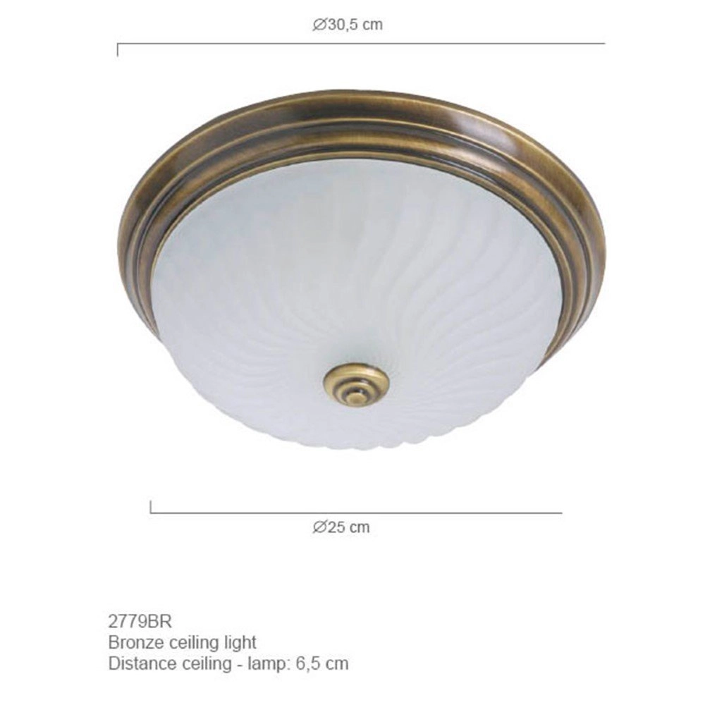 Lamp Ceiling and Wall of wandlamp bronsbruin 30cm Steinhauer 8712746023008