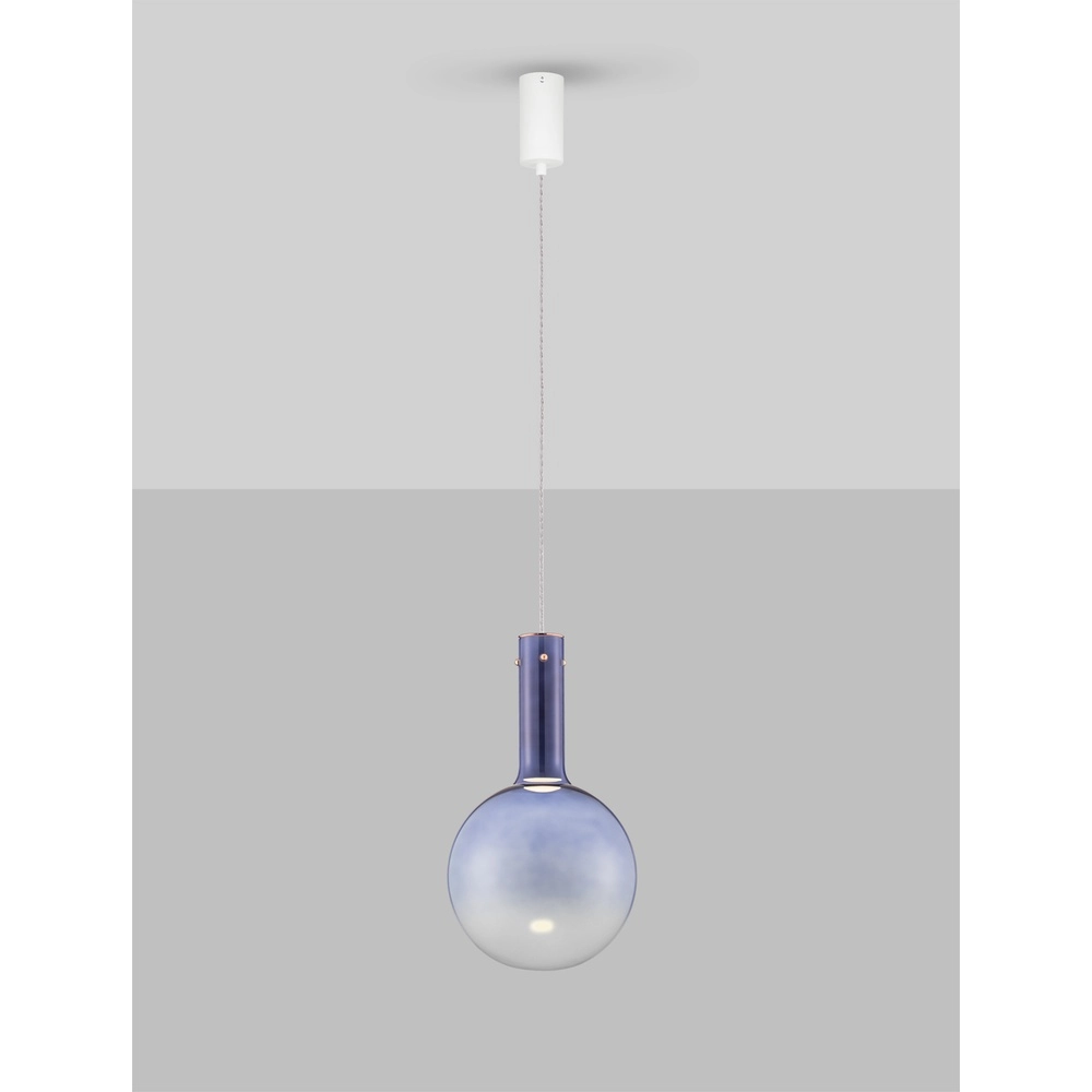 Hanglamp Nostos blauw glas Lyora 5212017461131