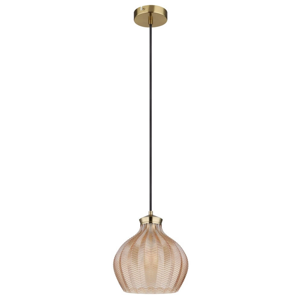 Hanglamp Jessica met oranje glas Ø 22cm Globo 9007371478118