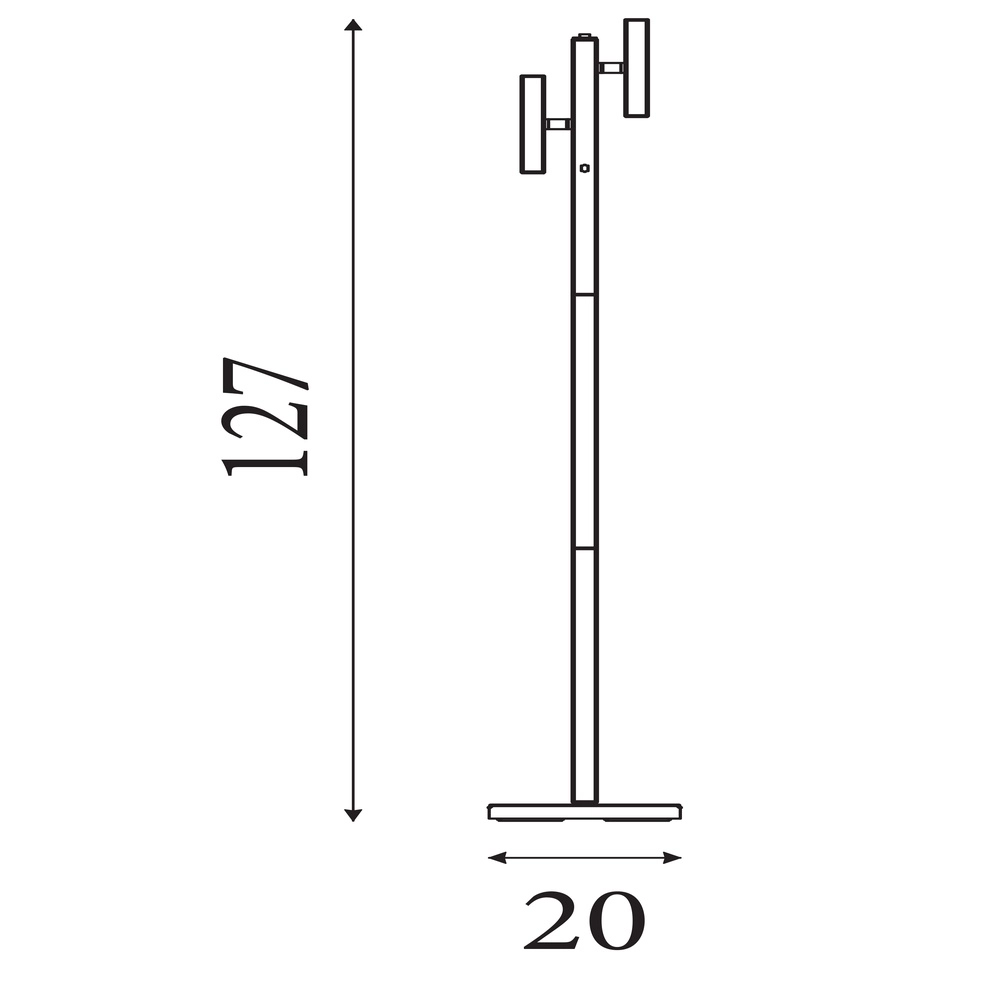 Vloerlamp Rechargeable zwart 2-lichts Searchlight 5053423298856