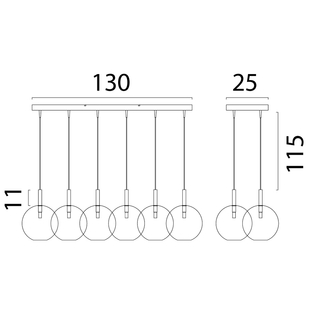 6L hanglamp Ø 24cm Lido Ball met helder glas Masterlight 8718121335308