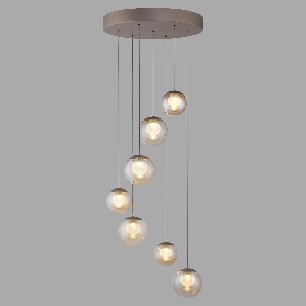7-lichts hanglamp Pure Popup bronce