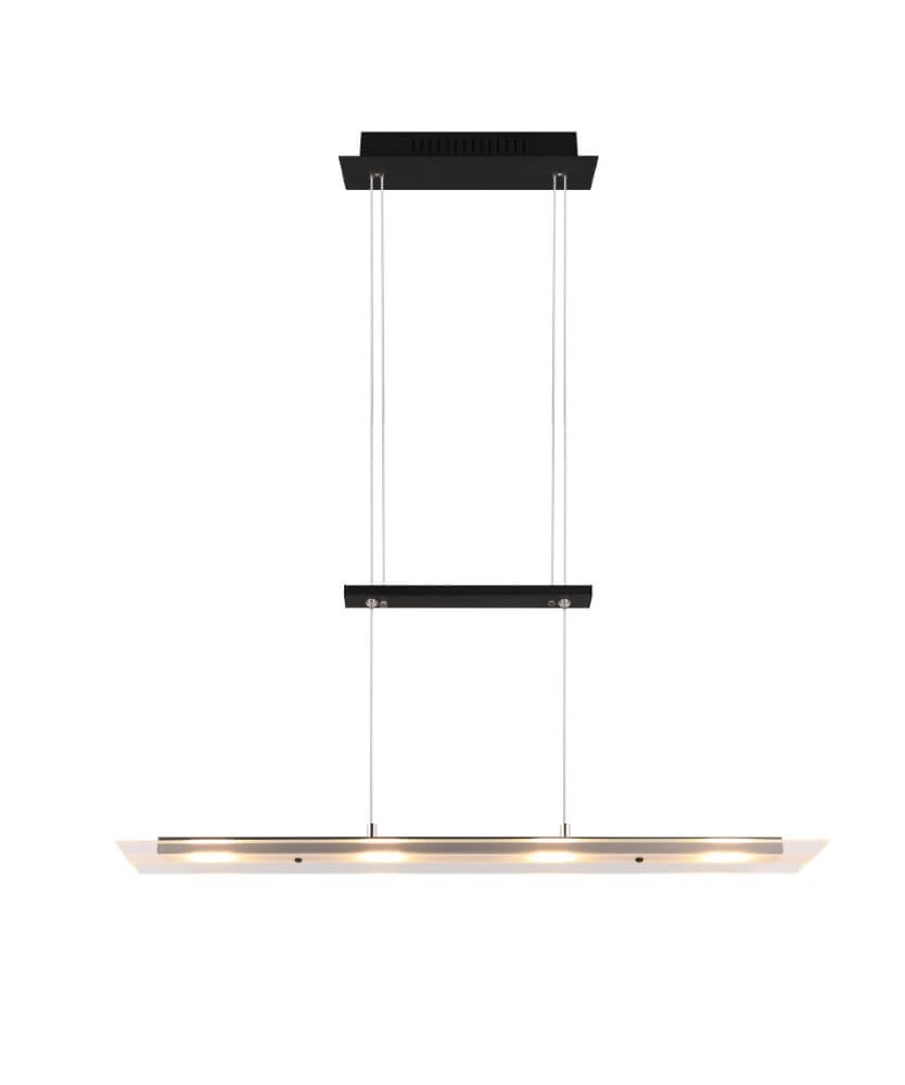 Glazen hanglamp Milos zwart Trio 4017807588286