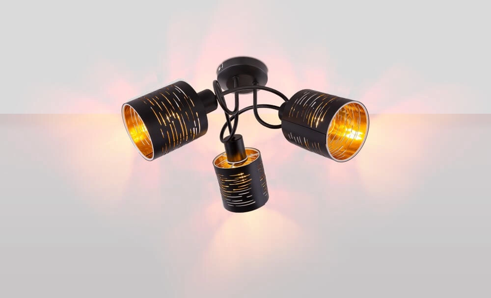 Plafondlamp zwart Tunno 3-lichts Globo 9007371386086