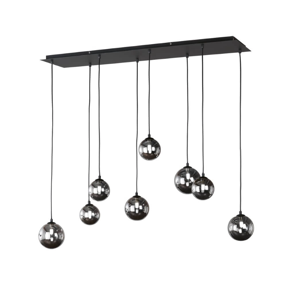 8-lichts hanglamp Bala zwart